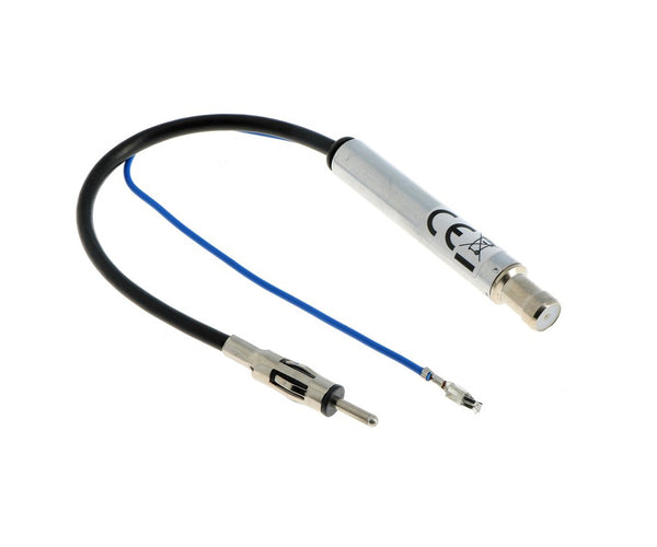 Fakra Z (m) - Fakra Z (v) antenne adapter met fantoomvoeding (12V) - RG174 - 50 Ohm / zwart - 0,20 meter