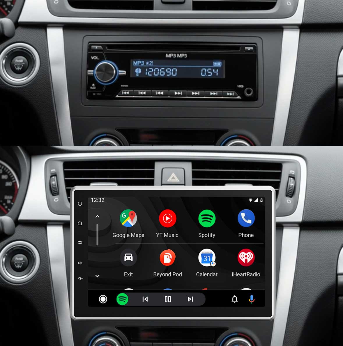 Stereo auto universale a 1 DIN con display QLED da 10,1" | CarPlay | Android Auto | Bluetooth | Linux