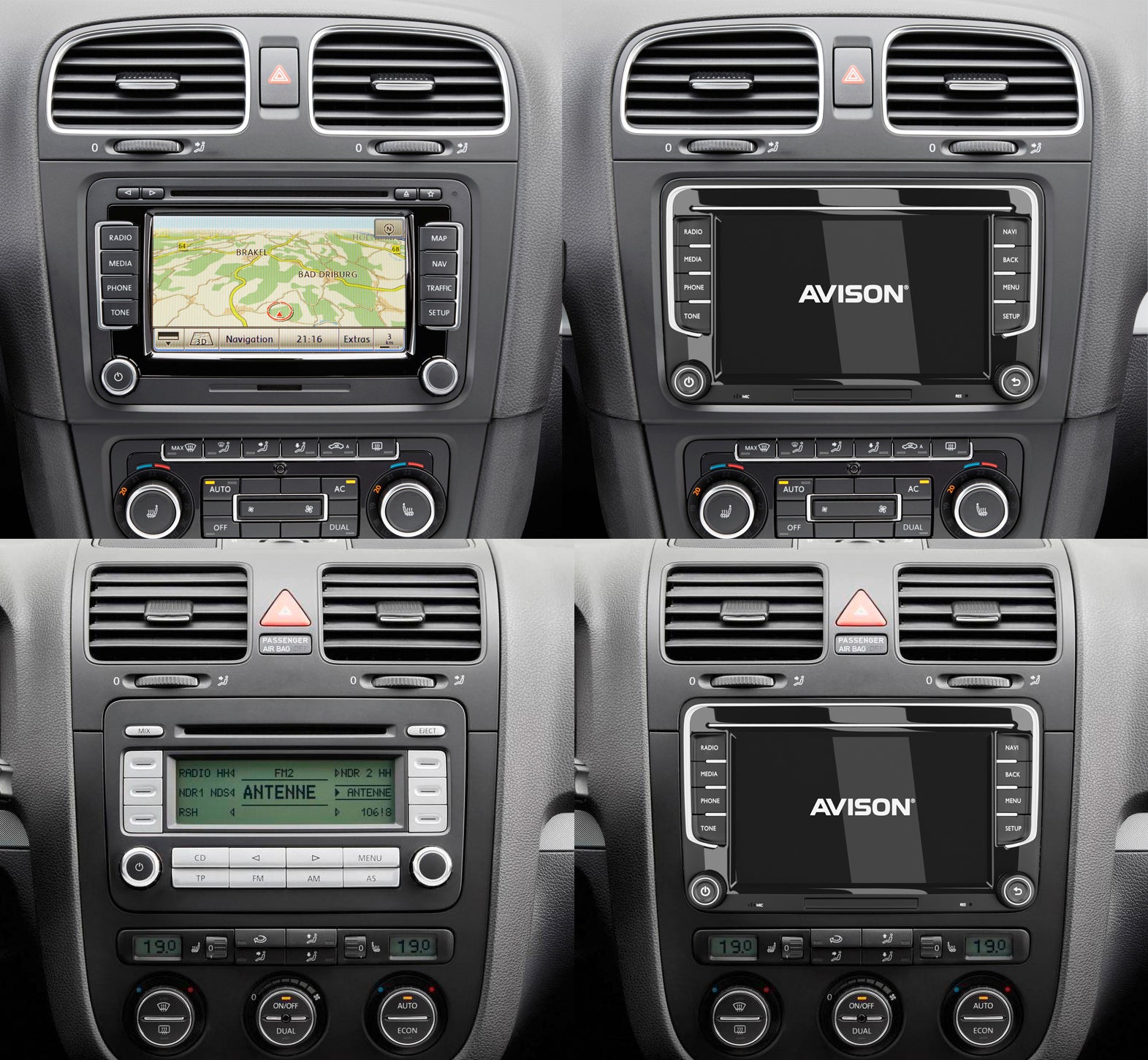 Navigation pour VW Seat & Skoda 7, CarPlay, Android Auto, DAB