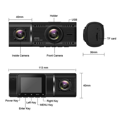 Avison Triple Dashcam with IPS screen and 64GB