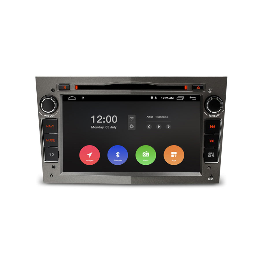 1din autoradio met klapscherm navigatie, DVD-speler, AUX, USB en  Bluetooth-interface voor