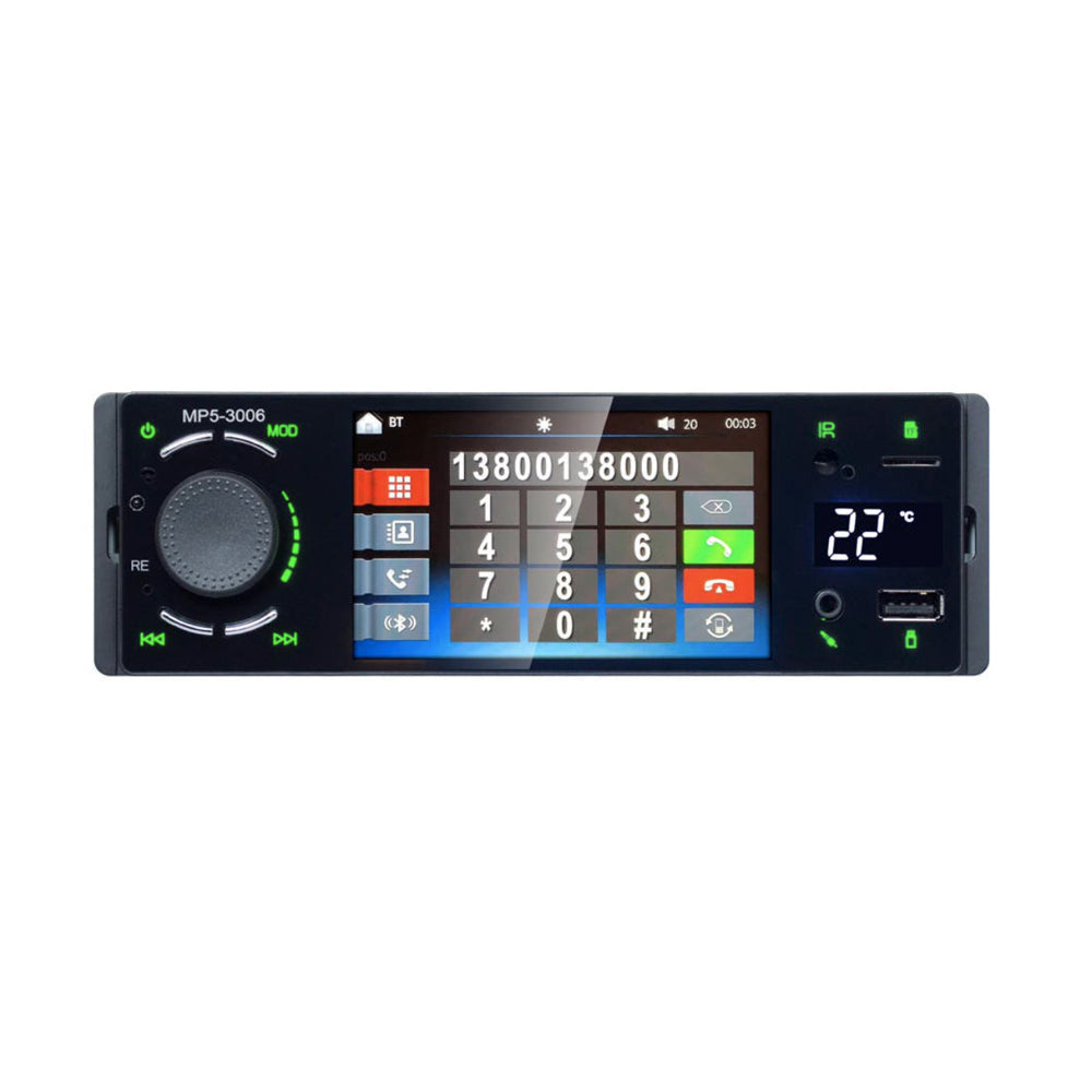 1 DIN Autoradio Met 4" Touchscherm | Bluetooth | FM | AUX | Camera