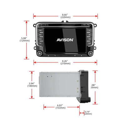 Navigatore per VW Seat e Skoda 7" | Carplay Wireless | Android Auto | DAB+ | 64 GB